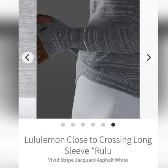 Lululemon Close to Crossing Long Sleeve *Rulu White Gray Stripe Jacquard 4 - Picture 16 of 16